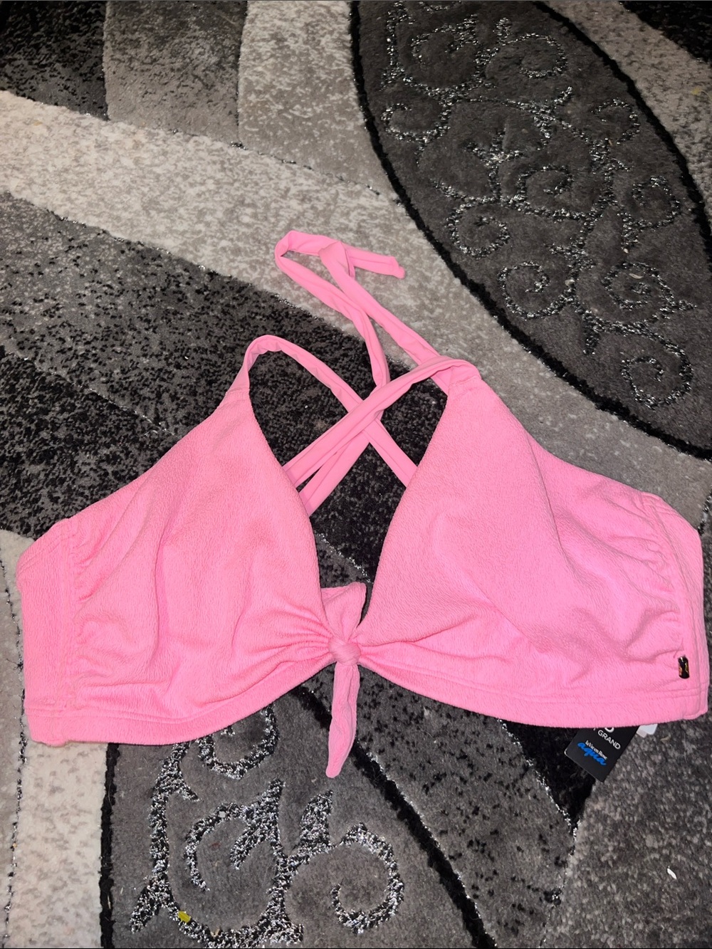 La Vie En Rose Pink Tie-Front Bikini Top